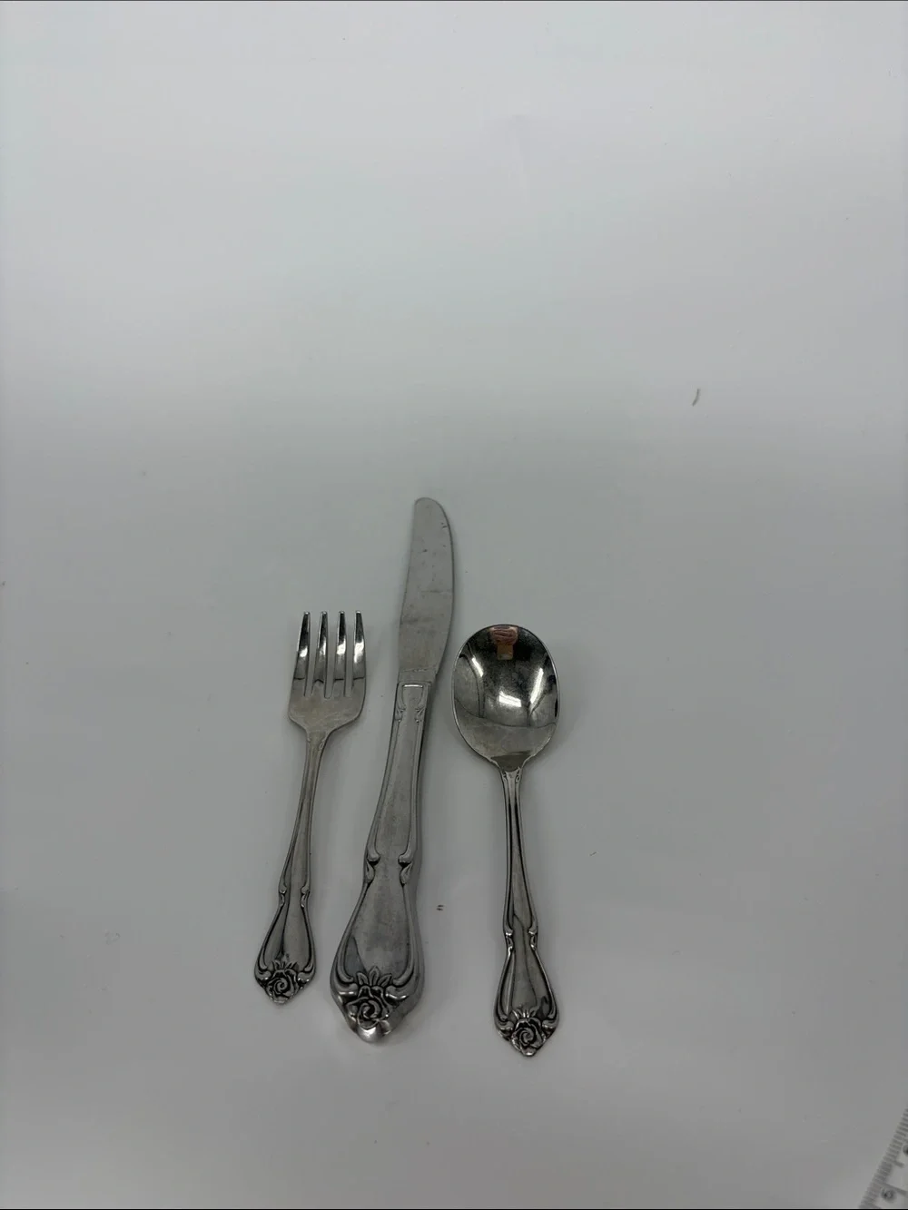 Oneida Ltd. 1881 Rogers Classic Rose Stainless Steel 3pc Infant Baby Flatware